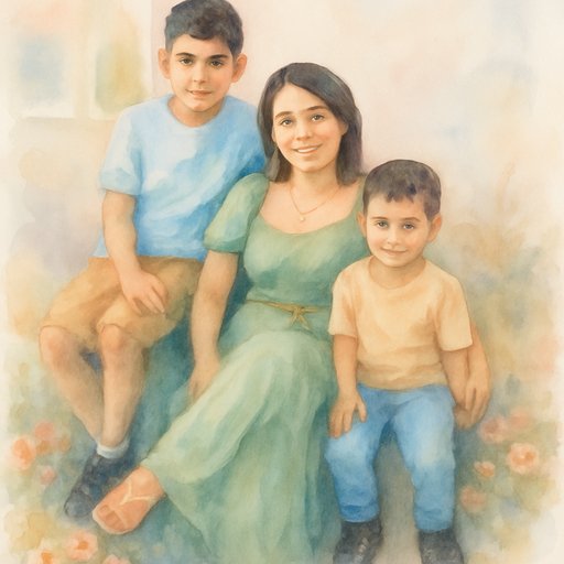 Watercolor Family variant 4