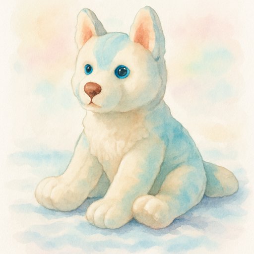 Husky Watercolor plushy toy