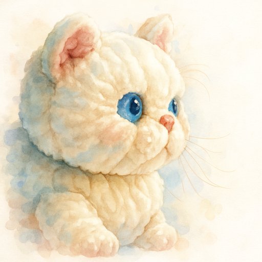 Persian Cat in Watercolor style