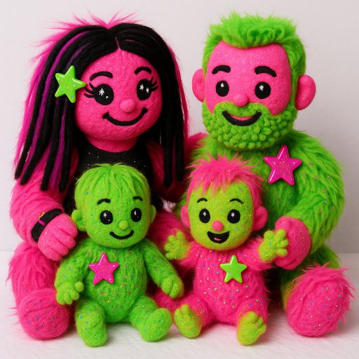 Family in Y2K/Scene style