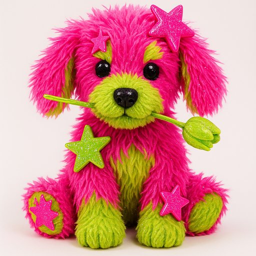 Golden Retriever in Y2K/Scene style