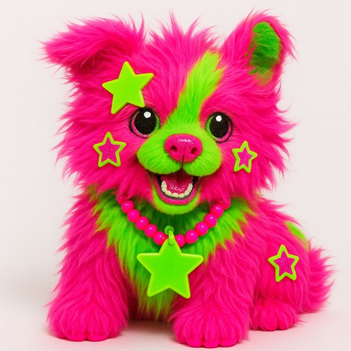 Pomeranian in Y2K/Scene style